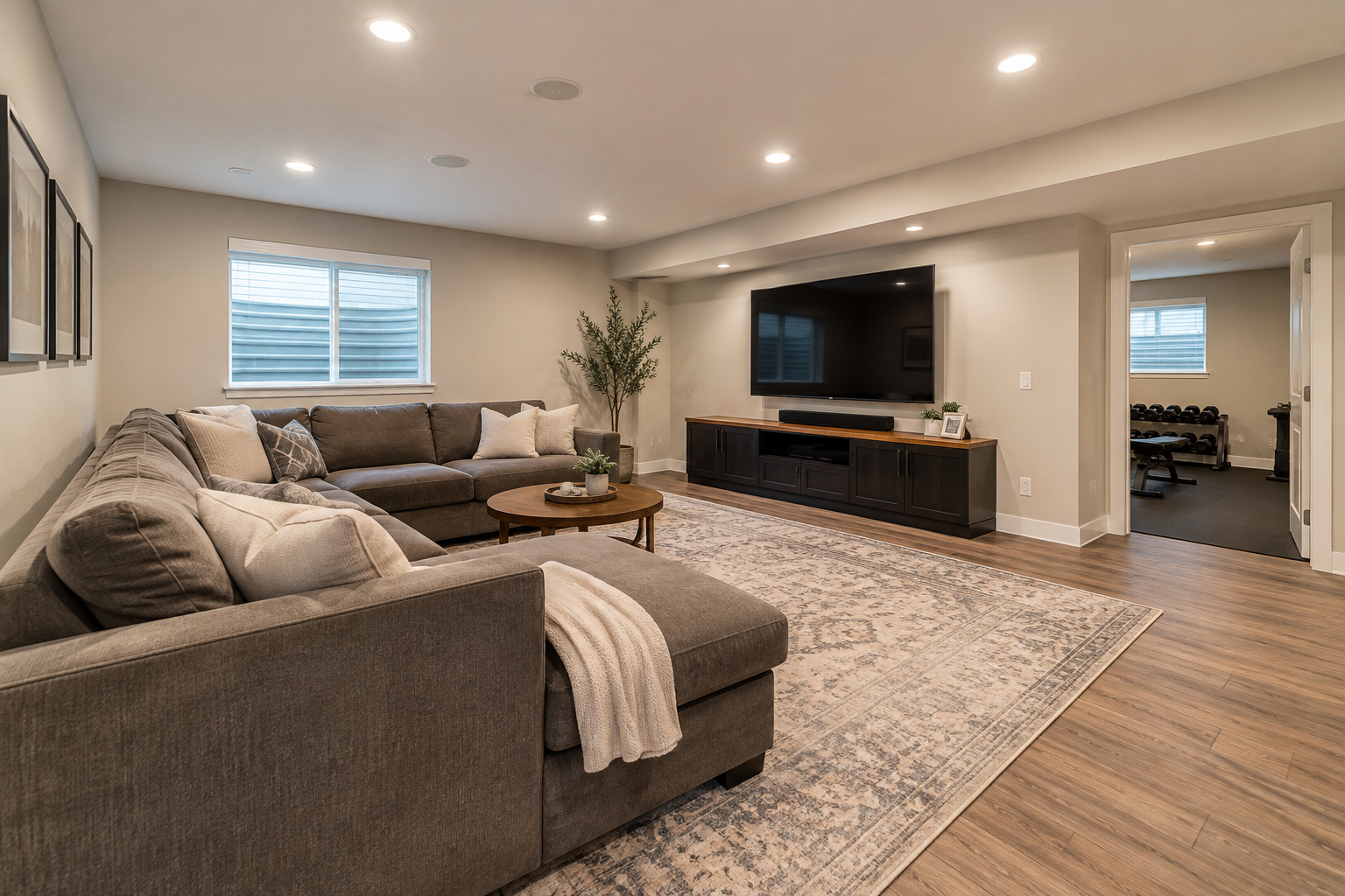 Finished basement family room inspiration